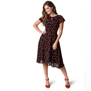 Unique Vintage Swing Dress Kiss Lips 3XL